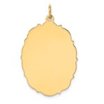 14k Plain with Fancy Edge .018 Gauge Engravable Oval 33x23mm Disc Charm