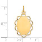 14k Plain .013 Gauge Engravable Oval Flower 21x15mm Disc Charm - Image 3