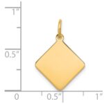 14k Plain .018 Gauge Diamond-Shaped Engravable 16.5x15mm Disc Charm - Image 2