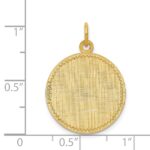 14k Patterned with Zig-Zag Edge .013 Gauge Round Engravable 22x19mm Disc Charm - Image 2