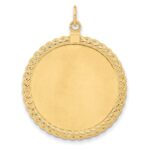 14k Patterned with Rope Edge .013 Gauge Engravable Round 34x28mm Disc with Satin Back - Image 3