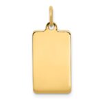 14k Plain .027 Gauge Rectangular Engravable 20x11mm Disc Charm