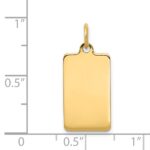 14k Plain .013 Gauge Rectangular Engravable 20x11mm Disc Charm - Image 2