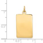 14k Plain .013 Gauge Rectangular Engravable 25x28mm Disc Charm - Image 2