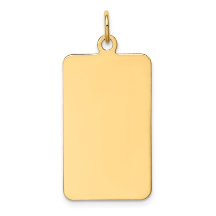 14k Plain .027 Gauge Rectangular Engravable 29x15mm Disc Charm