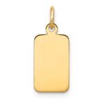 14k Plain .027 Gauge Engravable Rectangular 13x8mm Disc Charm