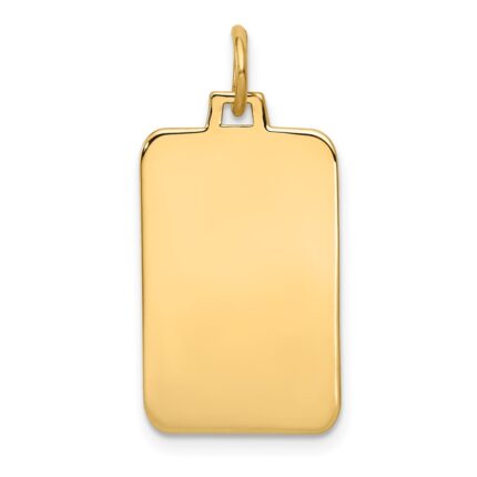 14k Plain .013 Gauge Engravable Rectangular 22x12mm Disc Charm