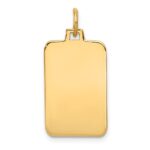 14k Plain .018 Gauge Engravable Rectangular 22x12mm Disc Charm