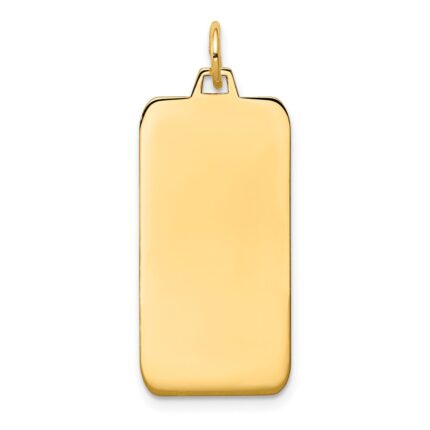 14k Plain .035 Gauge Engravable Rectangular 29x13mm Disc Charm