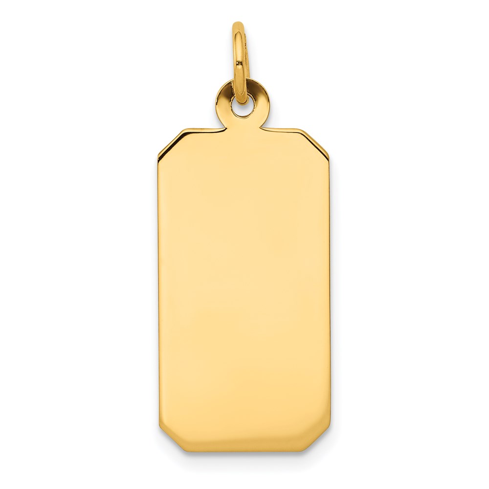 XM293-1.jpg 14k Plain .011 Gauge Engravable Rectangular 25x11mm Disc Charm - Image 1