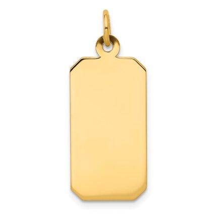 14k Plain .027 Gauge Engravable Rectangular 25x11mm Disc Charm