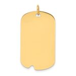 14k Plain .011 Gauge Engravable 31x18mm Dog Tag with Notch Disc Charm - Image 3