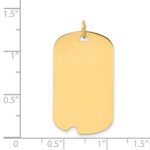 14k Plain .018 Gauge Engravable 31x18mm Dog Tag with Notch Disc Charm - Image 2