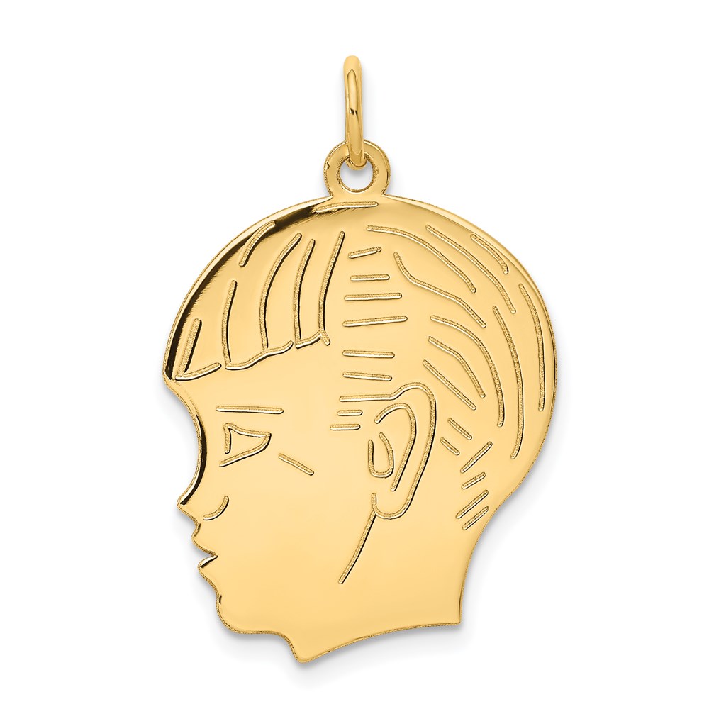 XM332.jpg 14k .011 Depth Engravable Boy Head Charm - Image 1