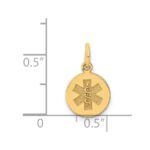 14k 9.5mm Round Non-enameled Medical Jewelry Pendant - Image 2