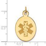 14k 23x16.5mm Oval Non-enameled Medical Jewelry Pendant - Image 2