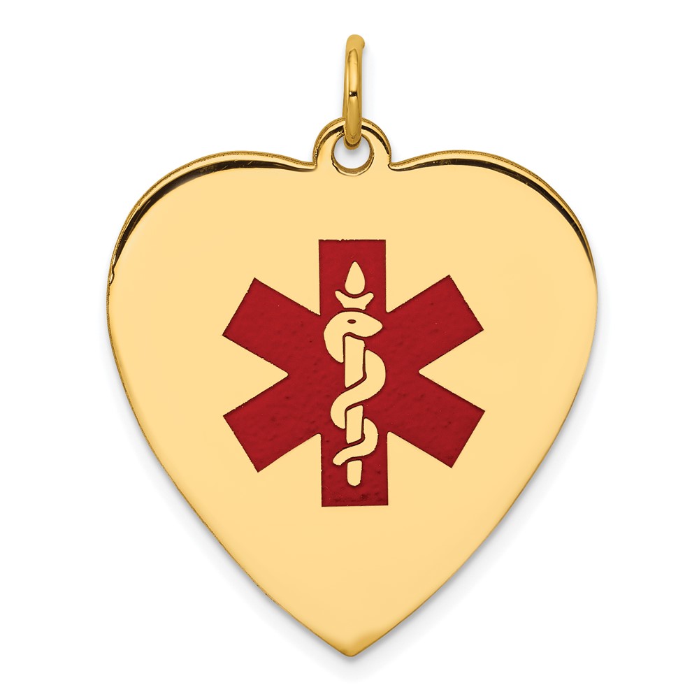 XM468.jpg 14k 24mm Heart-Shaped Red Enameled Medical Jewelry Pendant - Image 1