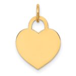 14k Plain .013 Gauge Engravable Heart 15x12mm Disc Charm