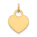 14k Plain .027 Gauge Engravable Heart 15x12mm Disc Charm - Image 3