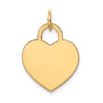 14k Plain .035 Gauge Engravable Heart 19x15mm Disc Charm - Image 3