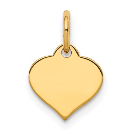 14k Plain .009 Gauge Engraveable Heart 10x10mm Disc Charm