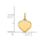 14k Plain .009 Gauge Engraveable Heart 10x10mm Disc Charm - Image 2