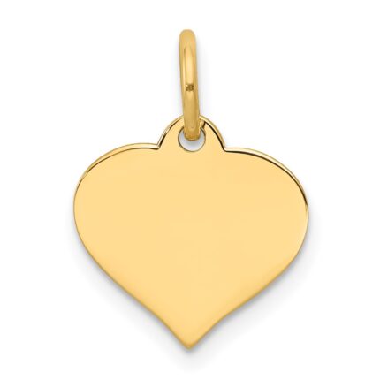 14k Plain .009 Gauge Engraveable Heart 14x12mm Disc Charm