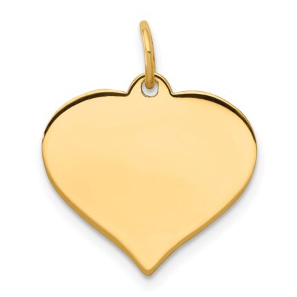 14k Plain .011 Gauge Engraveable Heart 16x17mm Disc Charm