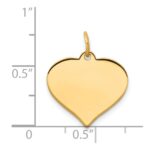 14k Plain .011 Gauge Engraveable Heart 16x17mm Disc Charm - Image 2
