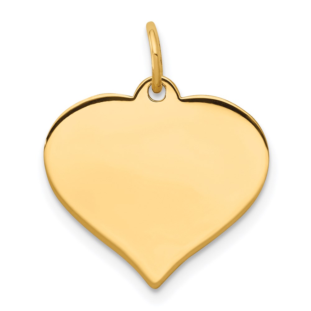 XM528.jpg 14k Plain .009 Gauge Engraveable Heart 16x17mm Disc Charm - Image 1