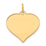 14k Plain .027 Gauge Engraveable Heart 19x18mm Disc Charm