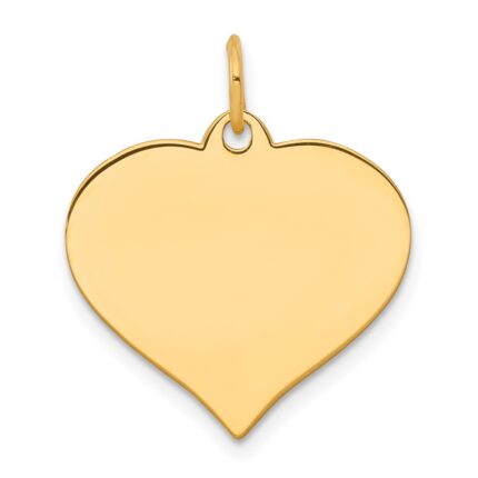 14k Plain .011 Gauge Engraveable Heart 19x18mm Disc Charm