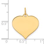 14k Plain .027 Gauge Engraveable Heart 19x18mm Disc Charm - Image 2