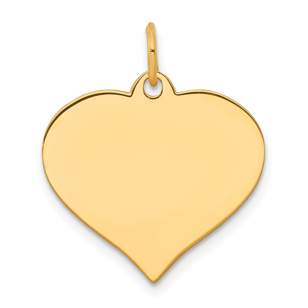 XM529.jpg 14k Plain .011 Gauge Engraveable Heart 19x18mm Disc Charm - Image 1