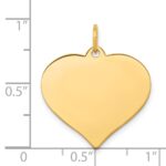 14k Plain .009 Gauge Engraveable Heart 21x20mm Disc Charm - Image 2