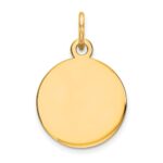 14K Plain .013 Gauge Round Engravable 11mm Disc Charm