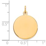 14k Plain .035 Gauge Round Engravable 17mm Disc Charm - Image 2