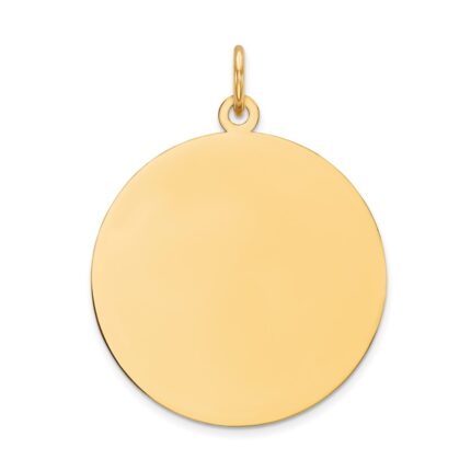 14k Plain .035 Gauge Round Engravable 21mm Disc Charm