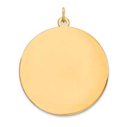 14k Plain .011 Gauge Round Engravable 32mm Disc Charm