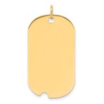 14k Plain .011 Gauge Engravable 34x19mm Dog Tag with Notch Disc Charm