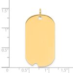 14k Plain .027 Gauge Engravable 34x19mm Dog Tag with Notch Disc Charm - Image 2