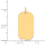 14k Plain .013 Gauge Engravable 25x13mm Dog Tag with Notch Disc Charm - Image 2