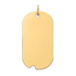 14k Plain .013 Gauge Engravable 30x16mm Dog Tag with Notch Disc Charm