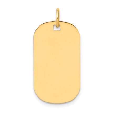 14k Plain .027 Gauge Engraveable 24x14mm Dog Tag Disc Charm