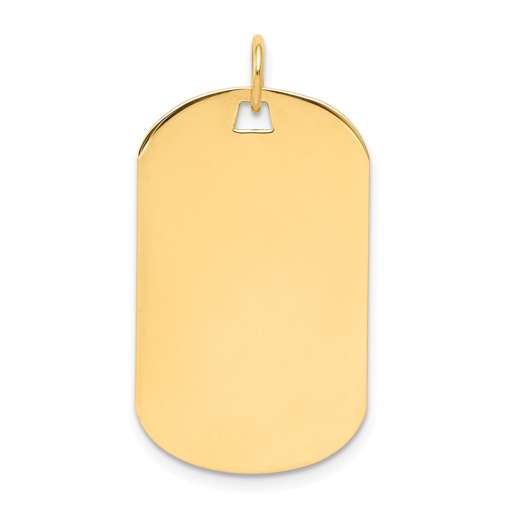 XM554-4.jpg 14k Plain .018 Gauge Engraveable 28x17mm Dog Tag Disc Charm - Image 1