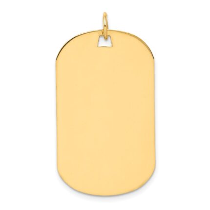 14k Plain .013 Gauge Engraveable 34x20mm Dog Tag Disc Charm