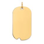 14k Plain .018 Gauge Engraveable 27x15mm Dog Tag with Notch Disc Charm
