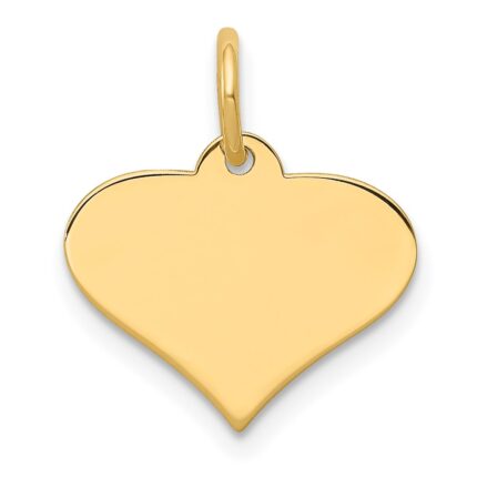 14k Plain .011 Gauge Engraveable Heart 12x14mm Disc Charm