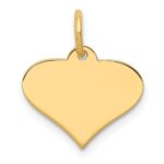 14k Plain .027 Gauge Engraveable Heart 12x14mm Disc Charm - Image 2