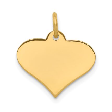 14k Plain .013 Gauge Engraveable Heart 16x18mm Disc Charm